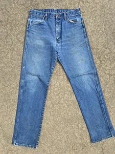 Vintage Wrangler Cowboy Cut Jeans 13MWZ Distressed Faded Frayed 34x34 Tag - Picture 1 of 6