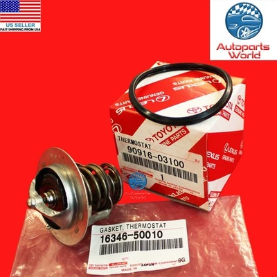 GENUINE TOYOTA 4RUNNER TUNDRA SEQUOIA GS GX LS SC V8 COOLANT THERMOSTAT W/GASKET - Image 1 of 4
