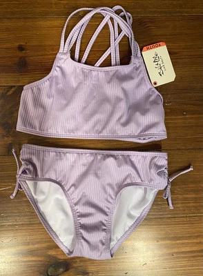 Salt Life Girl’s 2 Piece Lilac Purple Ribbed Bikini Swimsuit NWT Size 10 - Image 1 of 3