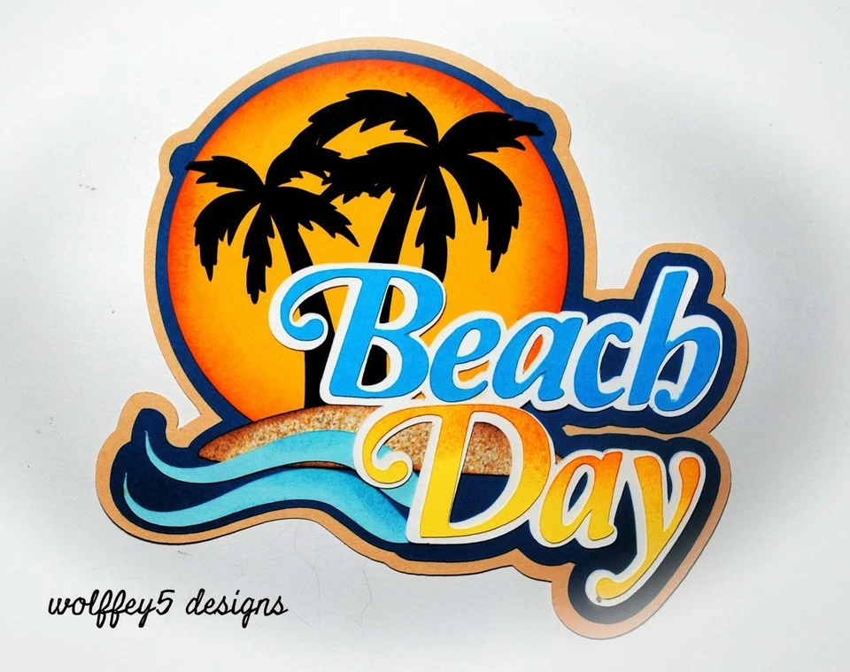 CRAFTECAFE BEACH KID TITLE prefabricado papel piezas álbum troquelado pieza página 3d Foto 1 de 1