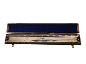 Schöne seltene M. Hohner 48 Akkord Kontrabass Mundharmonika Made in Germany mit Koffer 23" - Bild 1 von 9