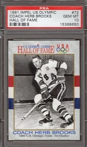 1991 Impel US Olympic #72 Herb Brooks HOF RC PSA 10 - Picture 1 of 1