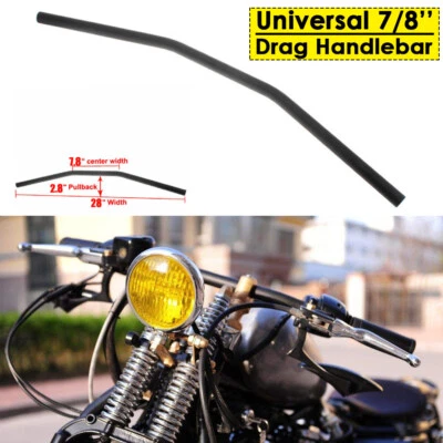 Motorcycle 28''Wide Handlebar 7/8"22mm Drag Bar For Harley Honda Kawasaki Suzuki - Image 1 of 4