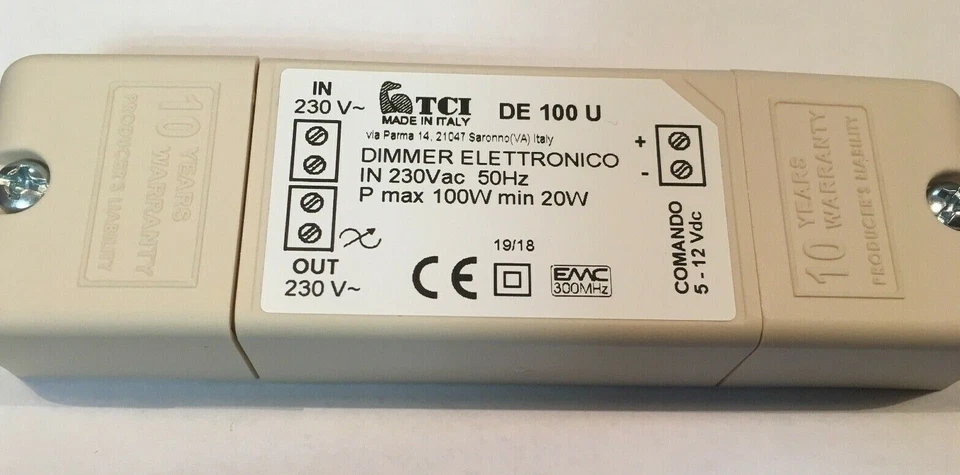 Transformador electrónico transformador atenuador Elettronico IN 230V DE 100 U TCI 12V 100W