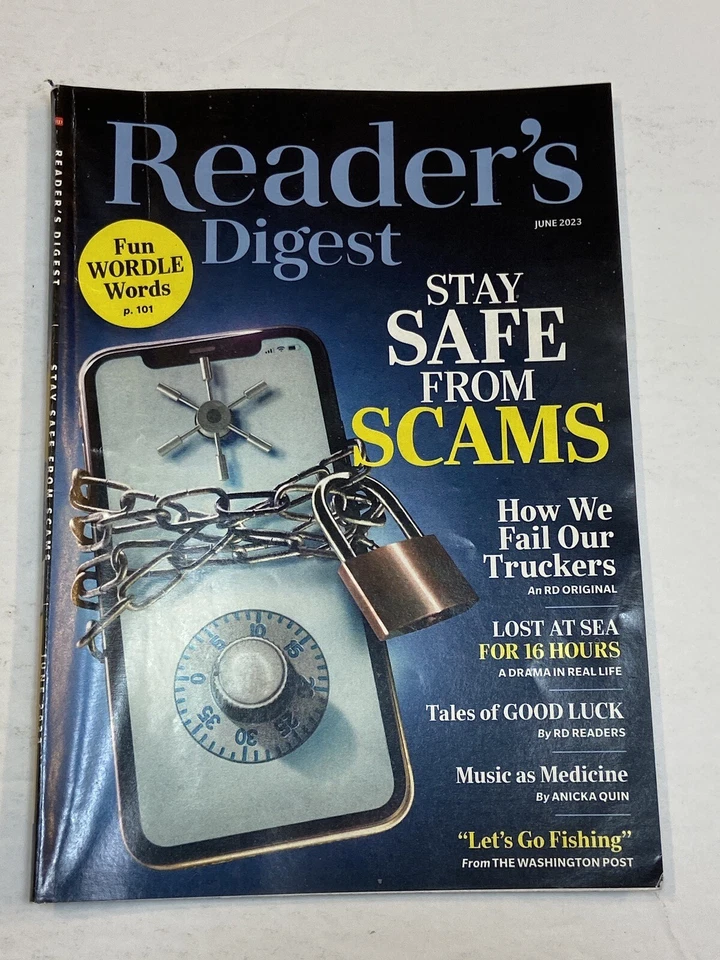 Reader's Digest Magazine Jun 2023 Stay Safe from Scams Truckers Lost at Sea Luck - Image 1 of 1