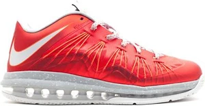Size 10 - Nike Air Max LeBron 10 Low University Red 2013 - Picture 1 of 1