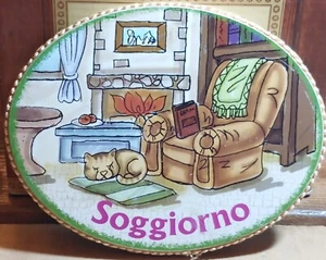 Targa Segna Stanza Fuori Porta in Legno Decorato SOGGIORNO Idea Regalo 9 Soggett - Foto 1 di 7