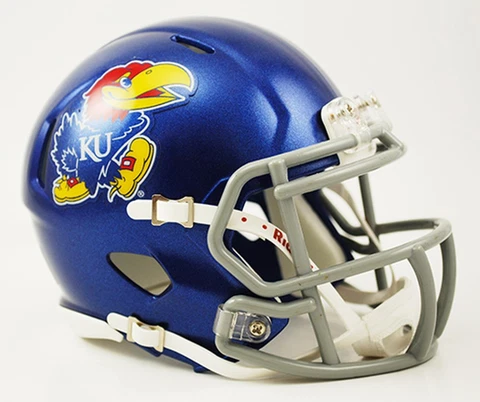 Kansas Jayhawks Logo Mini Speed Replica Helmet [NEW] NCAA Miniature Desk Office Cover