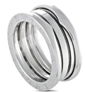 New Bvgari B.Zero1 18K White Gold 3 Band Ring. Size 8.5 Made in Italy - Picture 1 of 2