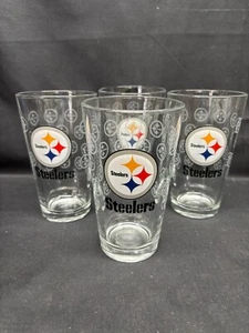 4er Set ~ Boelter Pittsburgh Steelers NFL Bier Glas Becher ~ 16oz ~ 5 7/8" - Bild 1 von 9