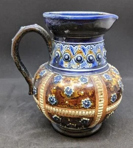 Vintage 1880 Royal Doulton Blumenmuster Krug/Milchkännchen - Bild 1 von 8