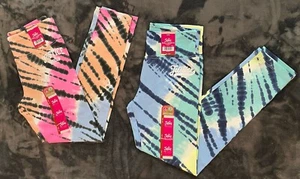 Justice Tie Dye Full Length Leggings Pants, Girls’ Medium 10 - Lot of 2 NWT NEW - Picture 1 of 13
