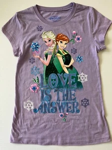 New Disney Frozen Anna Elsa Love Girls Shirt T shirt Size XL - Picture 1 of 1