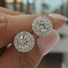 Fashion Stud Earrings for Women 925 Silver Cubic Zirconia Wedding Jewelry Gift
