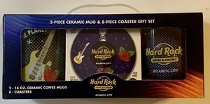 Brand New Hard Rock Hotel Casino AC 2 Piece Ceramic Mug +8 PieceCoaster Gift Set - Picture 1 of 9
