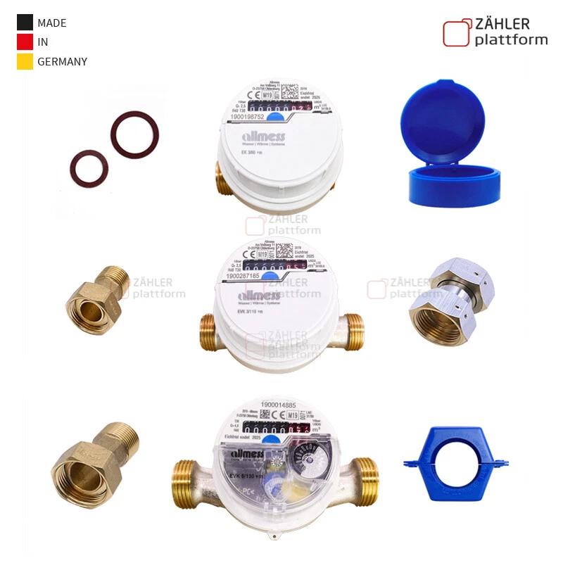 ALLMESS GMBH Wasserzähler Allmess Eichung 2025 Dichtung Plombe Deckel Verschraubung Garten