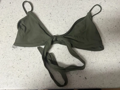 NEW green front tie  L SPACE swimsuit bikini top size small - Image 1 of 2