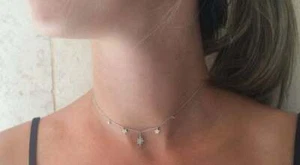 935 Argentium Silver With Simulated White Sapphire North Star Charm Necklace - Picture 1 of 5