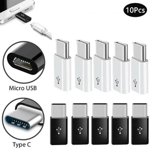 10 Pack Plug Adaptor V8 To Type-c Adapter Cell Phone Accessorie Adapter Lot Size - Picture 1 of 12