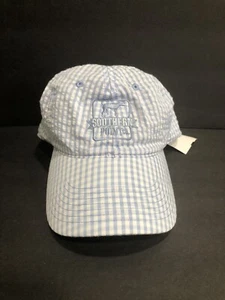 Southernpoint Seersucker Baby Blue/White hat/baseball cap Adjustable Strap NWT - Picture 1 of 7