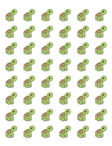 48 CUTE TURTLE ENVELOPE SEALS LABELS STICKERS 1.2" ROUND - Picture 1 of 1