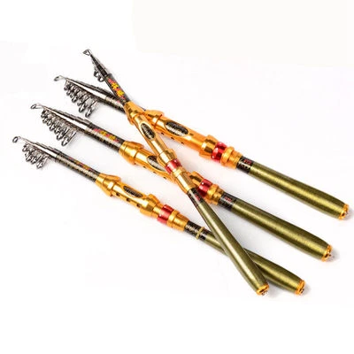 Telescopic Fishing Rod Carbon Fiber Pole Spinning Fish Super Hard Portable Carp - Image 1 of 4