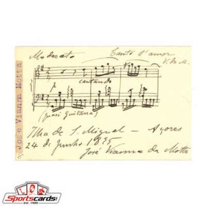 Jose Vianna da Motta (d.1948) Composer Signed AMQS Card - Franz Liszt Last Pupil