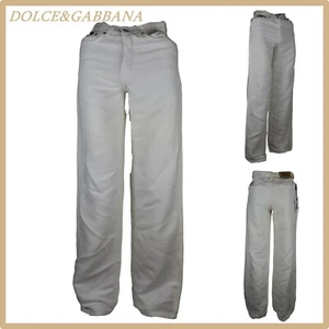 pantaloni jeans dolce gabbana da donna a vita alta palazzo zampa lino estivi 40 - Picture 1 of 11