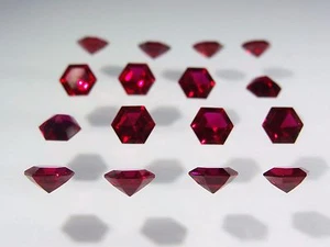 Red Ruby Hexagon Cut Shape SIZE CHOICE Loose Stones Corundum Gemstones - Picture 1 of 5