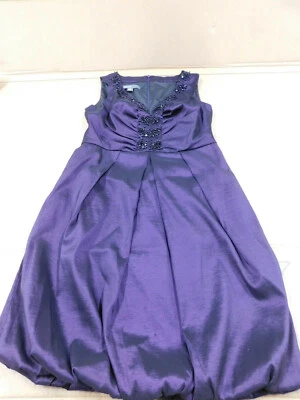 Donna Ricco Fancy Dress 8 Purple Eggplant Sleeveless Cocktail Party Metallic EUC - Image 1 of 4