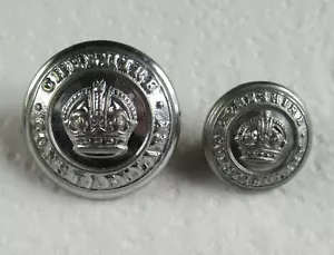 2x OBSOLETE WW2 British:"CHESHIRE CONSTABULARY BUTTONS" (23mm-17mm, Kings Crown) - Foto 1 di 3
