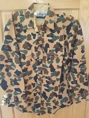 Browning Duck Camo Chamois Long Sleeve Button Up Shirt Soft Sz L Large - Image 1 of 4
