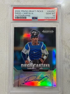 DIEGO CARTAYA Dodgers 2022 Panini Prizm Draft AUTO Autograph PSA 10 pop 2 - Picture 1 of 1