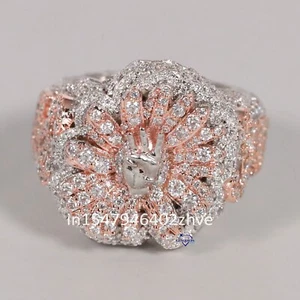 F Color Small Round Cut Moissanite Diamond Ring In 14KT White Gold - Picture 1 of 8