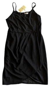 Women's Bodycon Sleeveless Deep V Neck Wrap Dress Black Sz L Party/ Cocktail NWT - Picture 1 of 4