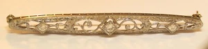 ORO AMARILLO + BLANCO 14K - BROCHE PIN DIAMANTE VINTAGE (TDW 0,16 quilates) - Imagen 1 de 4