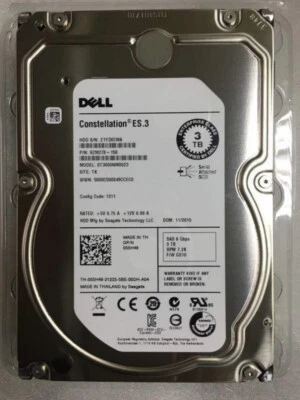 55H49 055H49 Dell CONSTELLATION ES.3 3TB 7.2K RPM 6Gb/s 3.5" SAS HDD Hard Drive - Image 1 of 2
