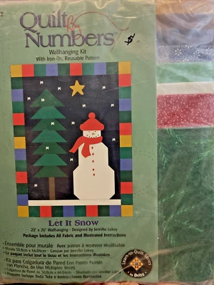 DRITZ QUILTbyNUMBERS 'LET IT SNOW' CHRISTMAS WALL HANGING KIT#3915  20X26 FABRIC - Image 1 of 2