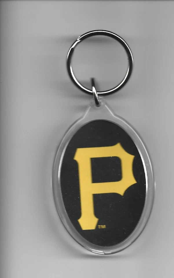 2 PITTSBURGH (PIRATES) "P" KEY HOLDER,KEY CHAIN,KEY RING-DOUBLE SIDED PLASTIC - Image 1 of 1