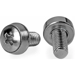 StarTech.com 50 Pkg M6 Mounting Screws for Server Rack Cabinet (CABSCREWSM6) Sil - Afbeelding 1 van 2