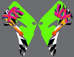 Shroud Graphics for 2003-2012 Kawasaki KX 125 250 KX 250 125 Decals old school - Bild 1 von 1