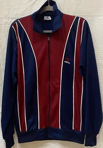 Vintage Adidas Trainingsjacke Herren 2XL marineblau weinrot Logo Langarm Taschen durchgehender Reißverschluss - Bild 1 von 5