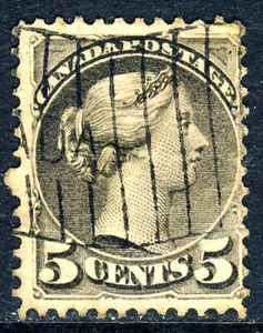 Kanada Queen Victoria 1889 5c. Kleiner Kopf bräunlich-grau SG 106 sehr guter Zustand - Bild 1 von 2
