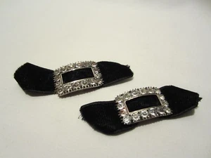 PAIRE DE BOUCLE ESCARPIN CHAUSSURE SOULIER ARGENT MASSIF POINCON PIERRE TAILLEE - Bild 1 von 12