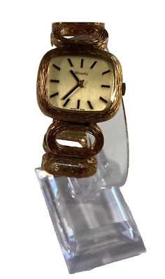Vintage Swiss Nivada Ladies 10 Microns Gold Plated Watch Brutalist Band - Image 1 of 4