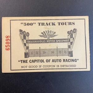 1963 Indianapolis Motor Speedway "500" Track Tour Ticket Stub - Bild 1 von 2