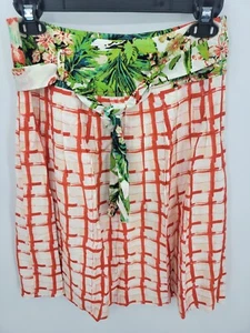 Falda Maeve Anthropologie para mujer 6 County Fair a cuadros floral con cinturón cintura atada nueva con etiquetas - Imagen 1 de 11