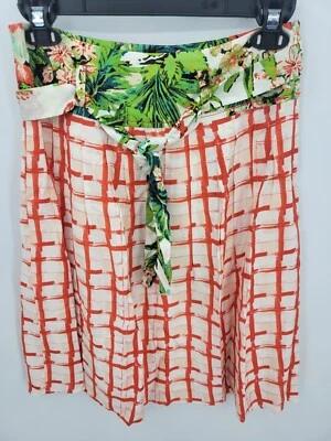 Falda Maeve Anthropologie para mujer 6 County Fair a cuadros floral con cinturón cintura atada nueva con etiquetas Foto 1 de 4