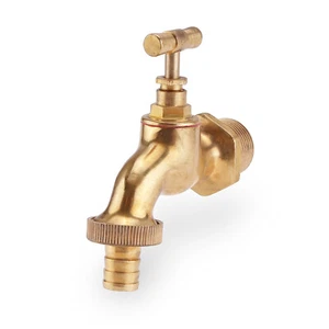 CLGarden Messing Wasserhahn 3/4" poliert für Garten Wasserzapfstelle Wandbrunnen - Bild 1 von 2