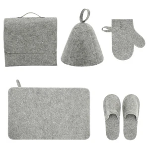 Sauna Duschkappe Handschuhe Slipper -Aufbewahrungstasche Baby Saunahut Aus Filz - Bild 1 von 12